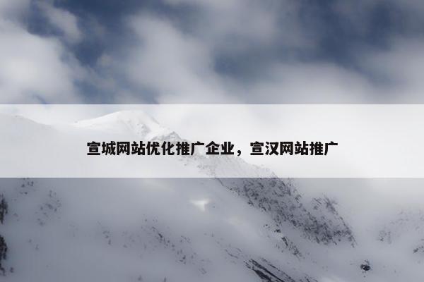 宣城网站优化推广企业，宣汉网站推广