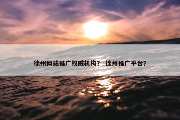 徐州网站推广权威机构？ 徐州推广平台？