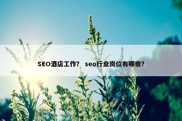 SEO酒店工作？ seo行业岗位有哪些？