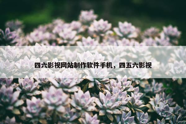 四六影视网站制作软件手机，四五六影视