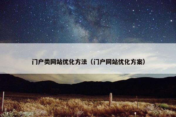 门户类网站优化方法（门户网站优化方案）