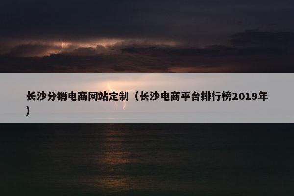 长沙分销电商网站定制（长沙电商平台排行榜2019年）