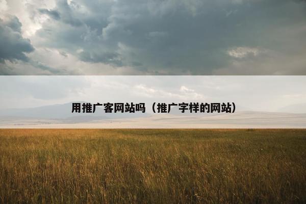用推广客网站吗（推广字样的网站）
