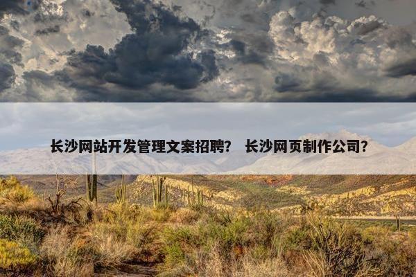 长沙网站开发管理文案招聘？ 长沙网页制作公司？