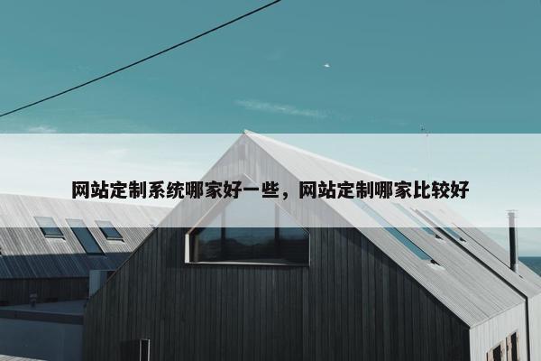 网站定制系统哪家好一些，网站定制哪家比较好