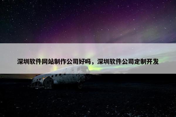 深圳软件网站制作公司好吗，深圳软件公司定制开发