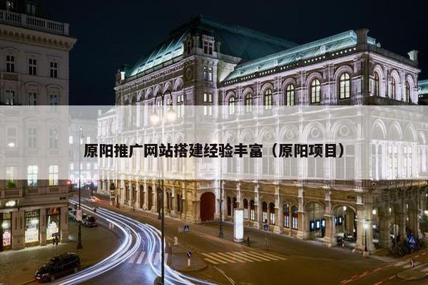 原阳推广网站搭建经验丰富（原阳项目）