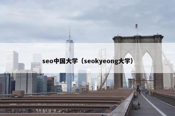 seo中国大学（seokyeong大学）
