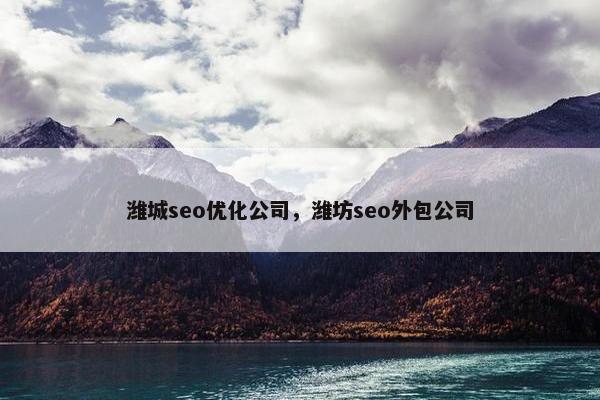 潍城seo优化公司，潍坊seo外包公司
