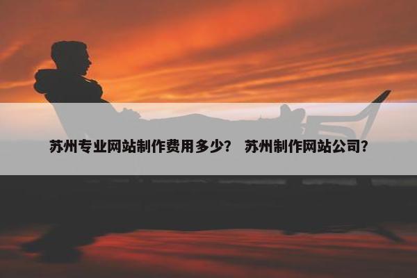 苏州专业网站制作费用多少？ 苏州制作网站公司？