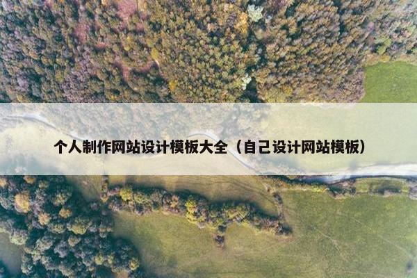 个人制作网站设计模板大全（自己设计网站模板）