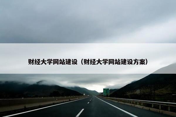 财经大学网站建设（财经大学网站建设方案）