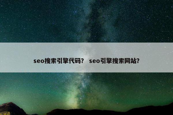 seo搜索引擎代码？ seo引擎搜索网站？