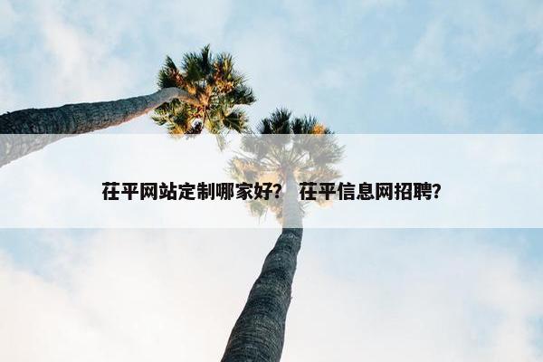 茌平网站定制哪家好？ 茌平信息网招聘？
