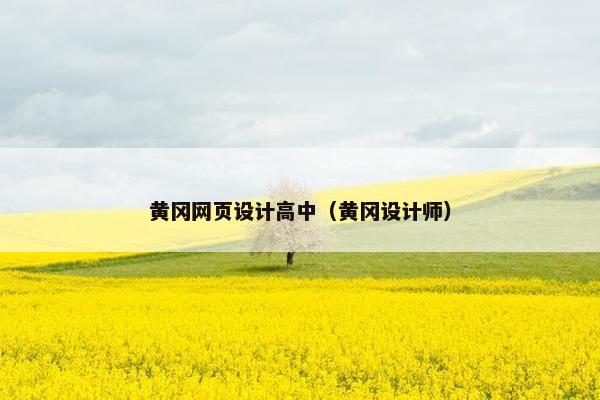 黄冈网页设计高中（黄冈设计师）