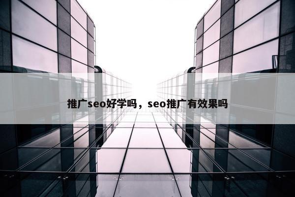 推广seo好学吗，seo推广有效果吗