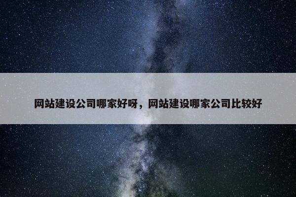 网站建设公司哪家好呀，网站建设哪家公司比较好