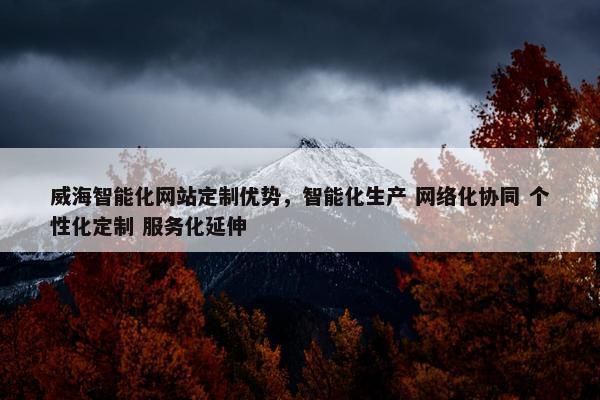 威海智能化网站定制优势，智能化生产 网络化协同 个性化定制 服务化延伸