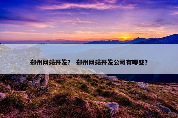 郑州网站开发？ 郑州网站开发公司有哪些？