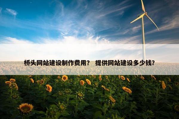 桥头网站建设制作费用？ 提供网站建设多少钱？
