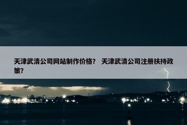 天津武清公司网站制作价格？ 天津武清公司注册扶持政策？