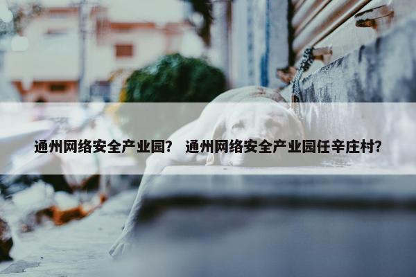 通州网络安全产业园？ 通州网络安全产业园任辛庄村？