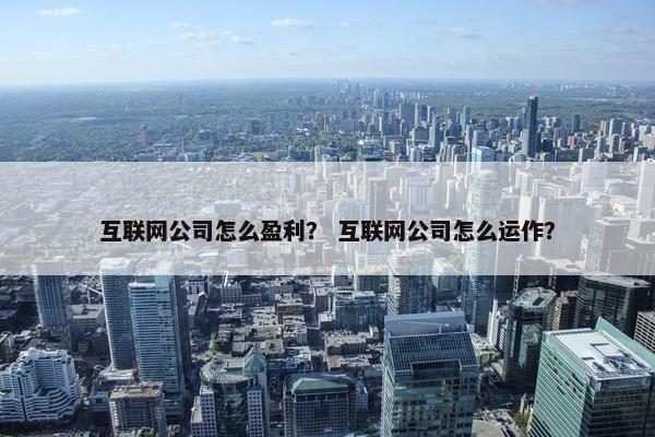 互联网公司怎么盈利？ 互联网公司怎么运作？