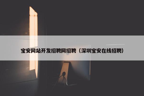 宝安网站开发招聘网招聘（深圳宝安在线招聘）
