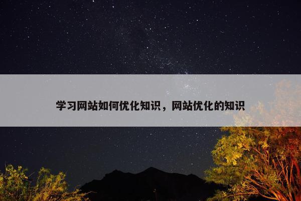学习网站如何优化知识，网站优化的知识