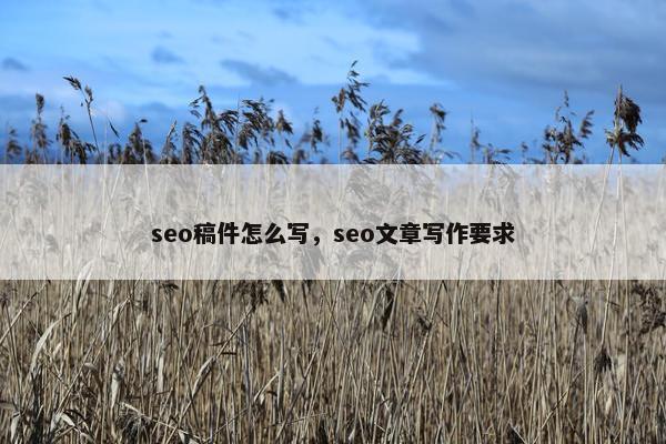 seo稿件怎么写，seo文章写作要求