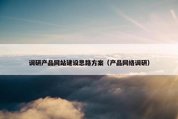 调研产品网站建设思路方案（产品网络调研）