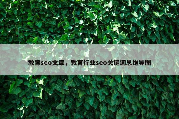 教育seo文章，教育行业seo关键词思维导图