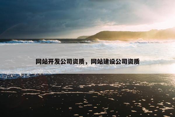 网站开发公司资质，网站建设公司资质