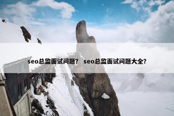 seo总监面试问题？ seo总监面试问题大全？