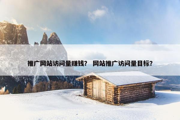 推广网站访问量赚钱？ 网站推广访问量目标？