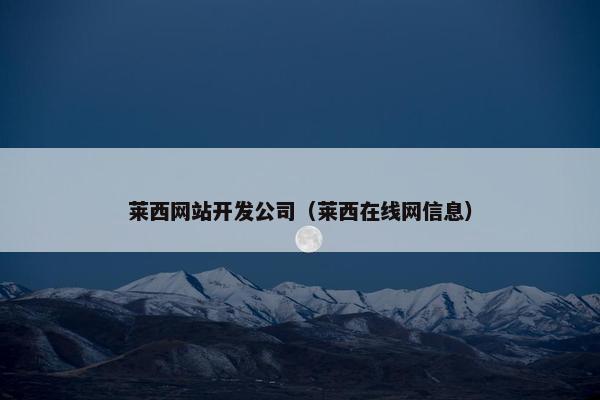 莱西网站开发公司（莱西在线网信息）