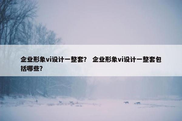 企业形象vi设计一整套？ 企业形象vi设计一整套包括哪些？