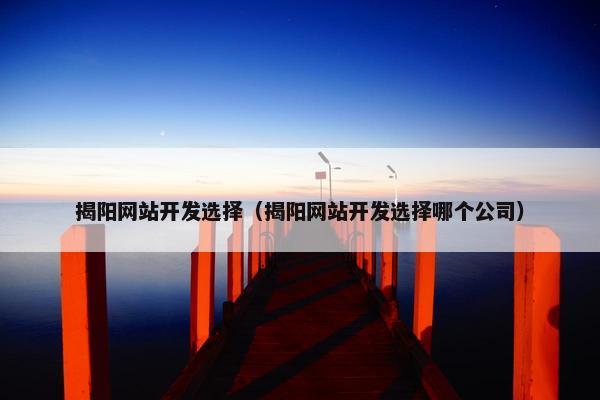 揭阳网站开发选择（揭阳网站开发选择哪个公司）