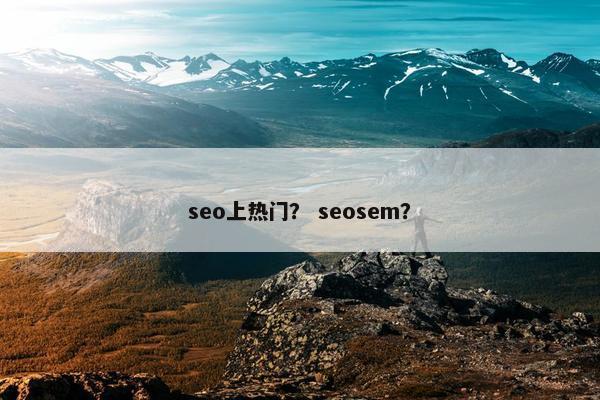 seo上热门？ seosem？