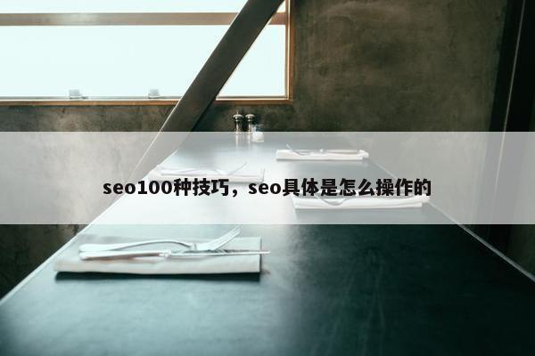 seo100种技巧，seo具体是怎么操作的