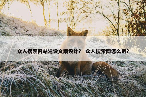 众人搜索网站建设文案设计？ 众人搜索网怎么用？