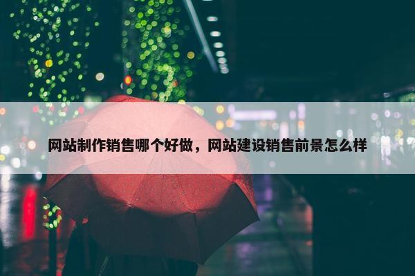 网站制作销售哪个好做，网站建设销售前景怎么样