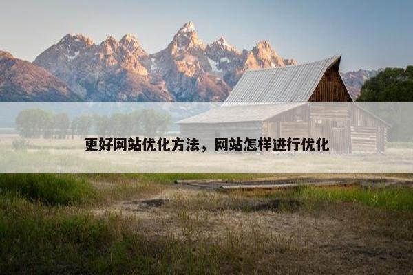 更好网站优化方法，网站怎样进行优化