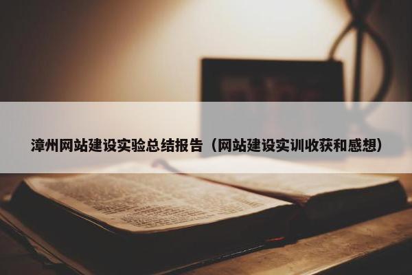 漳州网站建设实验总结报告（网站建设实训收获和感想）