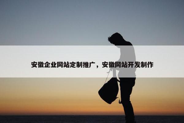 安徽企业网站定制推广，安徽网站开发制作
