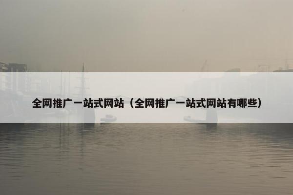 全网推广一站式网站（全网推广一站式网站有哪些）