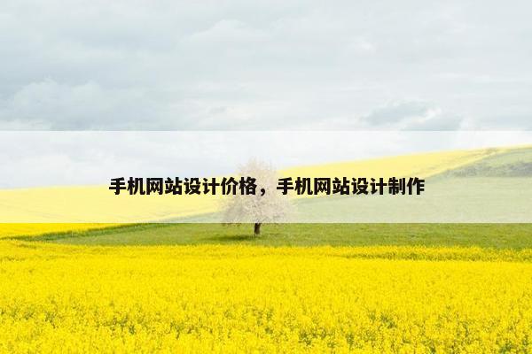 手机网站设计价格，手机网站设计制作