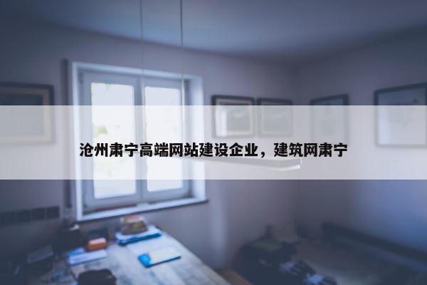 沧州肃宁高端网站建设企业，建筑网肃宁