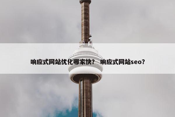 响应式网站优化哪家快？ 响应式网站seo？
