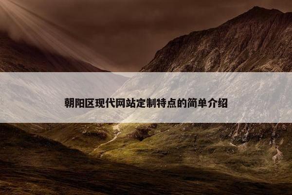 朝阳区现代网站定制特点的简单介绍